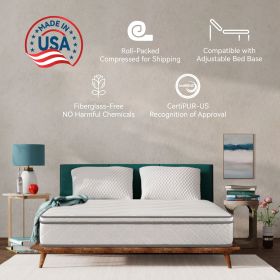Full Size Mattress,10 Inch Hybrid Mattress in a Box with Gel Memory Foam