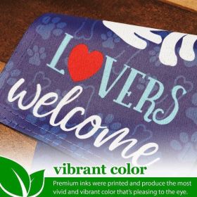 Garden Flag & Stand Dog Lovers Welcome | 4x8 Inch | Printed Blockout Polyester