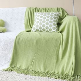 SOGA Green Acrylic Knitted Throw Blanket
