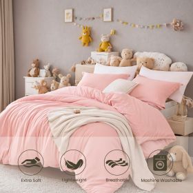 Three-piece Bedding Set With Solid Color Quilt Cover And Pillowcase, Three-piece Bedding Set - Super Soft Microfiber Hotel Series - Brushed Super Soft (Option: 263cmx229cm)