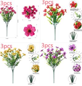 Artificial Outdoor UV-proof Decorative Simulation Green Plant Plastic Flowers (Color: Set)