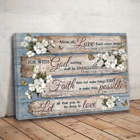 1 Piece Wood Frame Canvas Painting, Christian Bible Verses Country Inspirational Bible Verses Flower Picture Wall Art Print For Home Decor, Livin (Option: 36X24inch)