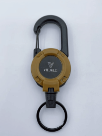 Retractable Keychain , Heavy Duty ID Badge Holder Reel, Multitool Carabine Key Holder for Keychain (Color: yellow)