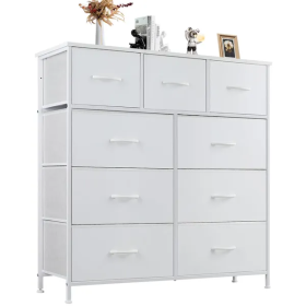 Storage Drawer Wardrobe Tall Cabinet Storage Cabinet (Color: White)