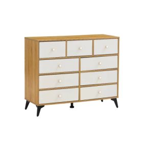 CABINET WOOD MDF BOARDS, 9 Drawers Dresser, WOOD COLOUR (Option: Wood)