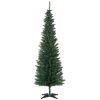 6ft Pencil Christmas Tree, PVC Hinged Unlit Slim Artificial Christmas Tree for Home Party Holiday Decoration, Green