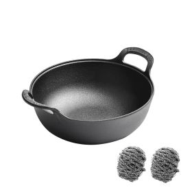 WANGYUANJI Yuanbao Pot 7.9", Cast Iron Stew Pot, Non-coated Non-stick Samll Pot for Making Soup, Cooking Porridge, Gas ,Induction, Small Saucepan