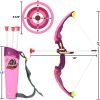 Light-Up Bow and Arrow Archery Toy Set for Girls – Outdoor Sport Set with Target, 3 Suction Arrows, Quiver – Indoor/Outdoor Play