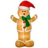 6ft Christmas Inflatable Gingerbread Man, Outdoor Blow-Up Yard Decoration with LED Lights Display