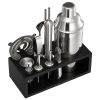 Cocktail Shaker Set, 13-Piece Stainless Steel Bar Tools with Bamboo Stand, Martini Bartender Kit Accessories | Mixer Spoon, Muddler, Jigger, Strainer