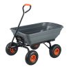 Garden Cart, Durable Poly Dump Cart with Simple Assembly Steel Framework, Versatile Dump Cart with Dual-Function Handle