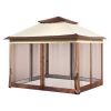 Patio Gazebo, 11 x 11 FT Pop up Gazebo for 8-10 Person, with Mosquito Netting, Metal Frame, and PU Coated 250D Oxford Cloth