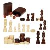 3-IN-1 Chess Checkers Backgammon Table Set, 18 Inch Premium Wooden Chess Table, Deluxe Combo Game Table Furniture Set