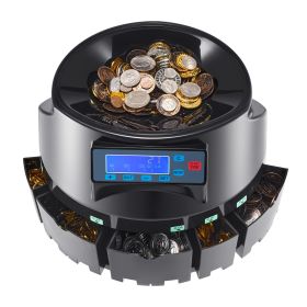 USD Coin Counter & Coin Sorters with LCD Display, Coin Sorter Machine for USD Coin 1/5/10/25 Cents $1, Sorts up to 300 Coins/min