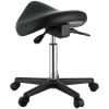 Saddle Stool with Wheels, 400 LBS Weight Capacity, Height Adjustable Thickened PU Leather Swivel Saddle Stool Chair for Salon, Spa, Tattoo, Clinic