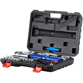Hydraulic Flaring Tool Kit, 45° Double Flaring Tool, Brake Repair Brake Flaring Tools for 3/16"-1/2", Brake Flare Tool with Tube Cutter and Deburrer