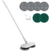 Cordless Electric Mop, Up to 70 mins Powerful Battery, Electric Spin Mop with Dual Spinning Heads, 4 Microfiber Pads & 2 Floor Scrubber Pads