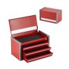 Metal Tool Box, 8.6-inch, Portable Metal Tool Box with 3 Drawers, Small Tool Chest with EVA Liners and PP Feet Pads