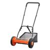 Push Reel Lawn Mower 14 inch, 5 Blades Manual Push Mower No Motor, 0.6-1.75 in Adjustable Cutting Height