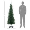6ft Pencil Christmas Tree, PVC Hinged Unlit Slim Artificial Christmas Tree for Home Party Holiday Decoration, Green