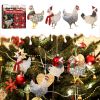 Jue-Fish Christmas f Chicken Pendant Set, Decorated Chicken Pendant For Home Holiday Party Christmas Tree Atmosphere