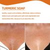 EELHOE Turmeric Soap, Refreshing Tender Skin Lightening Dark Spot Acne Print Smooth Skin Cleansing Soap