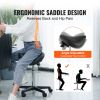 Saddle Stool with Wheels, 400 LBS Weight Capacity, Height Adjustable Thickened PU Leather Swivel Saddle Stool Chair for Salon, Spa, Tattoo, Clinic