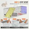 Live Animal Cage Trap, 24" x 8" x 8" Humane Cat Trap Galvanized Iron, Folding Animal Trap with Handle for Rabbits, Stray Cats, Squirrels, Raccoons