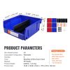 Plastic Storage Bin, (11-Inch x 11-Inch x 5-Inch), Hanging Stackable Storage Organizer Bin, Blue/Red, 6-Pack