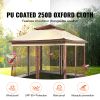 Patio Gazebo, 11 x 11 FT Pop up Gazebo for 8-10 Person, with Mosquito Netting, Metal Frame, and PU Coated 250D Oxford Cloth