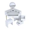 dresser with its own storage and delicate mirror table, carrying a stool, featuring USB port, suitable for bedroom