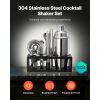 Cocktail Shaker Set, 13-Piece Stainless Steel Bar Tools with Bamboo Stand, Martini Bartender Kit Accessories | Mixer Spoon, Muddler, Jigger, Strainer