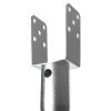 No Dig Ground Anchor, 1 Pack 3.94 x 2.76 x 27.56 in DIY Screw in Post Stake, Includes 6 Lag Bolts & a Rebar, U-Shape Heavy Duty Steel Post Holder