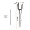 No Dig Ground Anchor, 1 Pack 3.94 x 2.76 x 27.56 in DIY Screw in Post Stake, Includes 6 Lag Bolts & a Rebar, U-Shape Heavy Duty Steel Post Holder