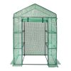 Walk-in Green House, 4.6 x 2.4 x 6.7 ft, Greenhouse with Shelves, High Strength PE Cover with Doors, Windows and Steel Frame, Set Up in Minutes
