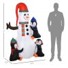 6' Christmas Holiday Yard Inflatable Outdoor Light Up LED Xmas Decoration 3 Penguins Building Snowman