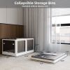 506QT 4-Pack Transparent Stackable Storage Bins with 5 Doors to Open with Wheels