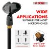 5 Core Mic Stand, Universal Microphone Stand Boom Mic Stand with Weighted Round Base, Height Adjustable Stand with Cable Management Clip- MS RBL