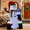 6' Christmas Holiday Yard Inflatable Outdoor Light Up LED Xmas Decoration 3 Penguins Building Snowman