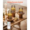 Gray Flickering Flameless Candles, Set of 3 Battery Operated Flameless Led Candles with 10-Key Remote and Timer