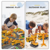 Jiakora Construction Vehicle Toy Truck w/Play Mat Road Signs, Dump Trucks, Excavator, Cement Mixer Trucks, Crane