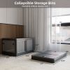 384QT 3-Pack Transparent Stackable Storage Bins with 5 Doors to Open with Wheels