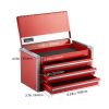 Metal Tool Box, 8.6-inch, Portable Metal Tool Box with 3 Drawers, Small Tool Chest with EVA Liners and PP Feet Pads