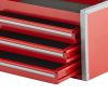 Metal Tool Box, 8.6-inch, Portable Metal Tool Box with 3 Drawers, Small Tool Chest with EVA Liners and PP Feet Pads
