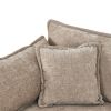 2187 Two caramel coloured sofas plus a footrest