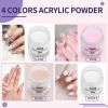Acrylic Nail Kit, Acrylic Powder and Liquid Set, With Clear, Nude, Pink, White Nail Powder and Monomer