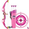 Light-Up Bow and Arrow Archery Toy Set for Girls – Outdoor Sport Set with Target, 3 Suction Arrows, Quiver – Indoor/Outdoor Play