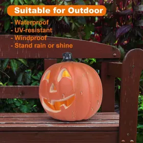 Lantern Halloween Pumpkin Lights- Waterproof Pre-lit Pumpkin Lighted JackoLantern For Halloween Porch, Party, Front Door, Fireplace Indoor And Ou (Option: 11insmileFace)