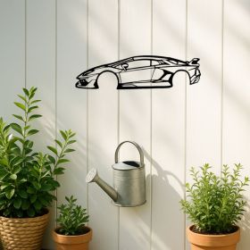 Precision Laser-Cut Metal Wall Art Sleek Sports Car Silhouette (Option: Wrought iron decoration)
