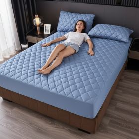 1PC Quilted Fitted Sheet Deep Pocket Mattress Protector Soft Breathable Bed Sheet For Bedroom (Option: 54x76 inch)